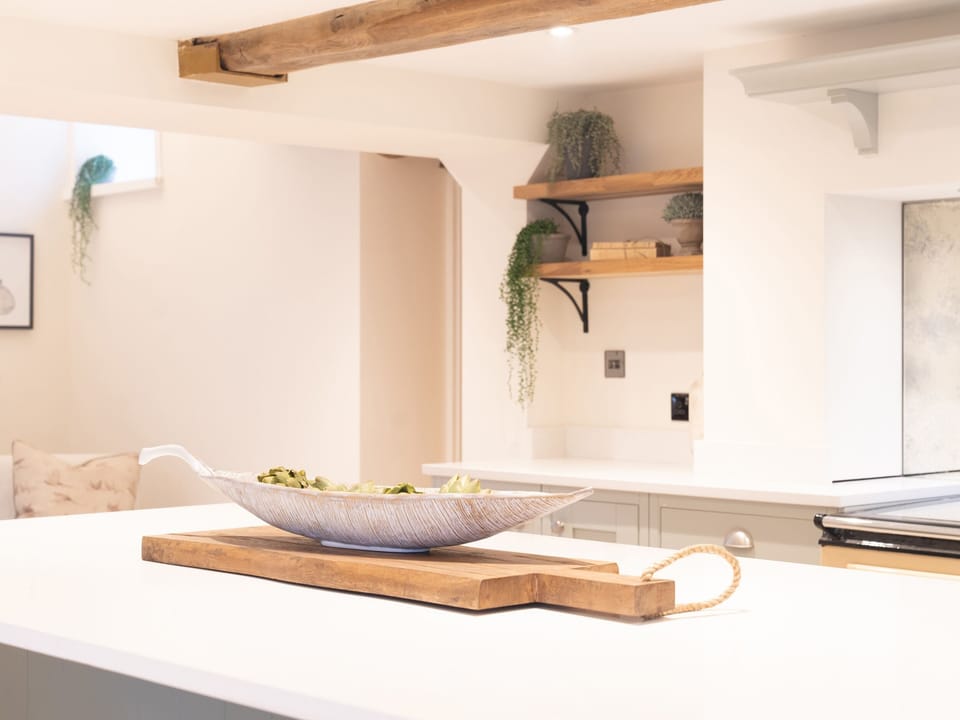 Fridge, dishwasher, cookware/dishes/utensils
