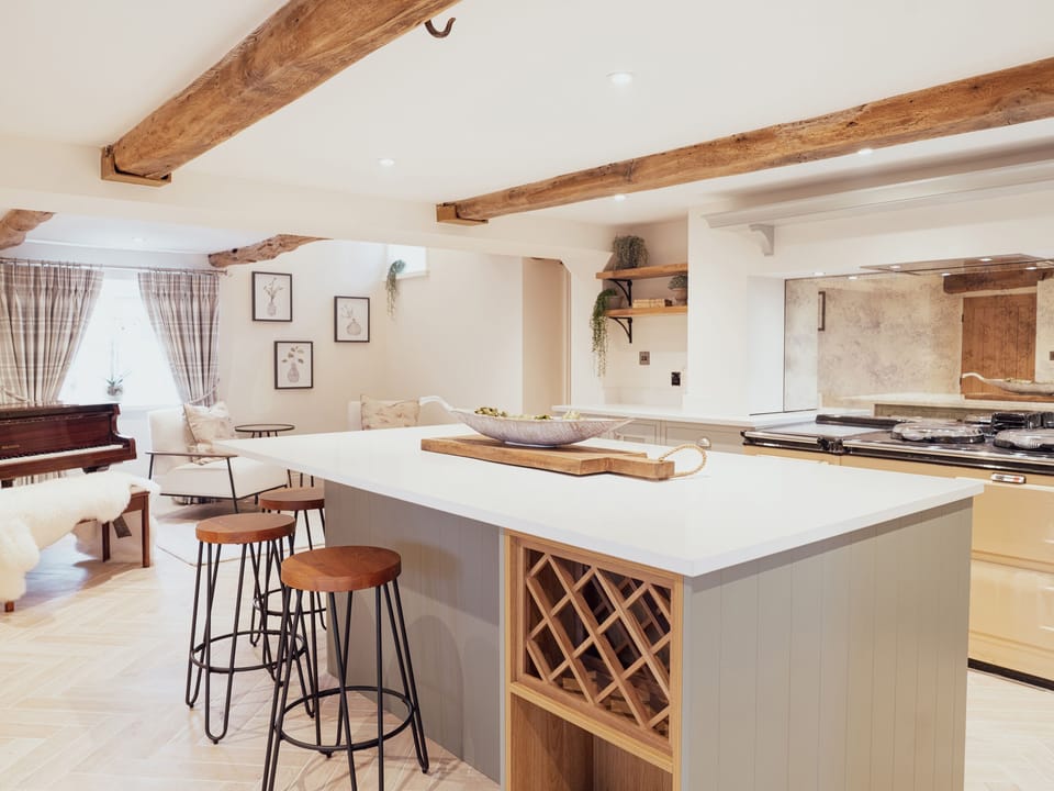 Fridge, dishwasher, cookware/dishes/utensils