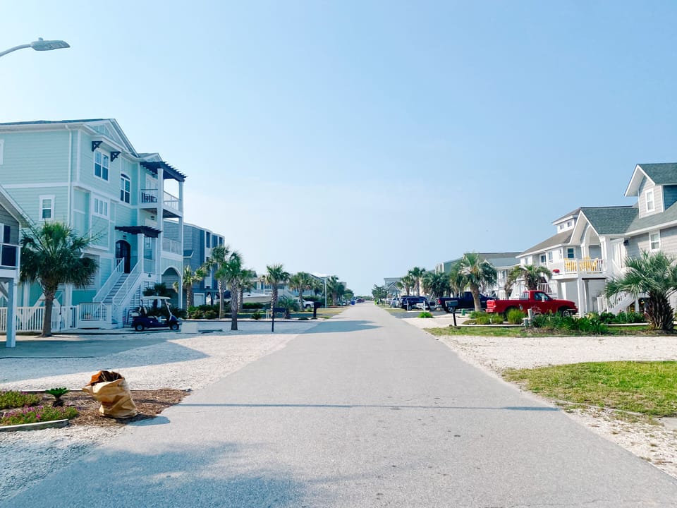 Beach is a straight shot down the road, 5-10min walk. 