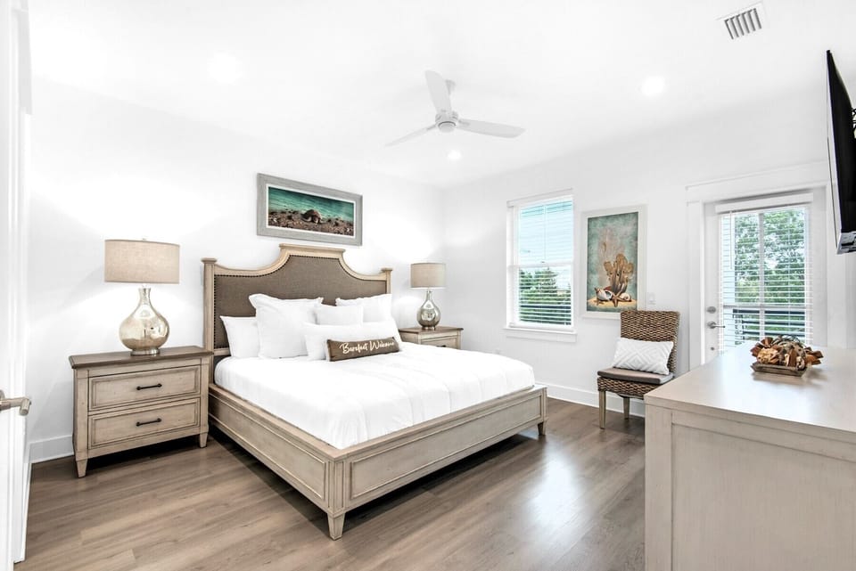 Bedroom 5, pic 1, 2nd floor.  King suite with private bath and 43” TV.