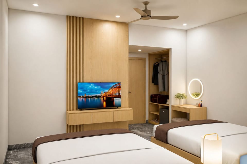 Deluxe Quadruple Room, Multiple Beds | Premium bedding, down comforters, memory foam beds, minibar