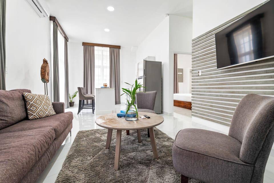 Luxury Apartment | Living area | 50-inch Smart TV with digital channels, TV, Netflix