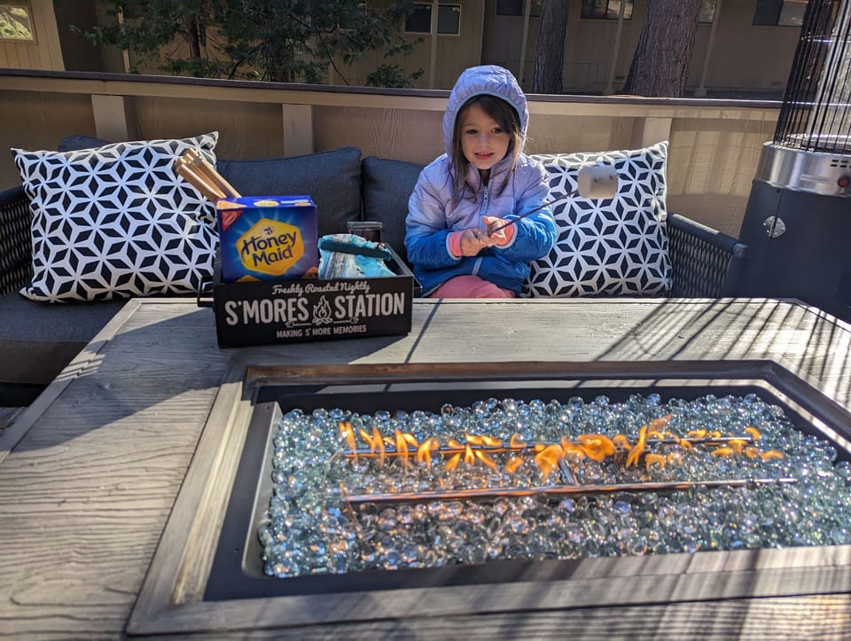 Kids will love roasting S'mores even in Fall! (Seasonal, not in winter)