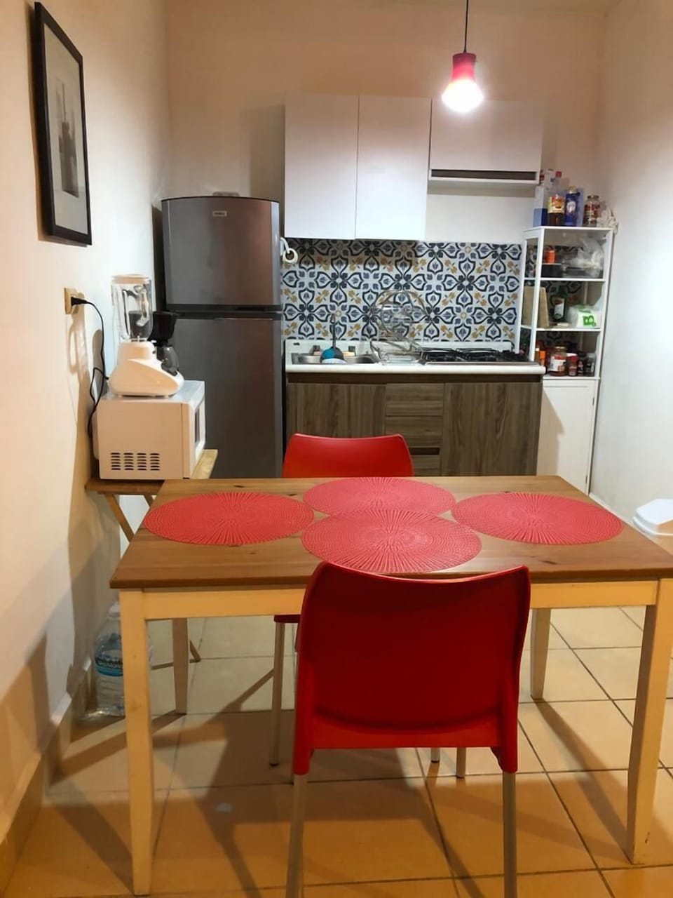 Superior Apartment | Private kitchen | Full-size fridge, microwave, toaster, blender