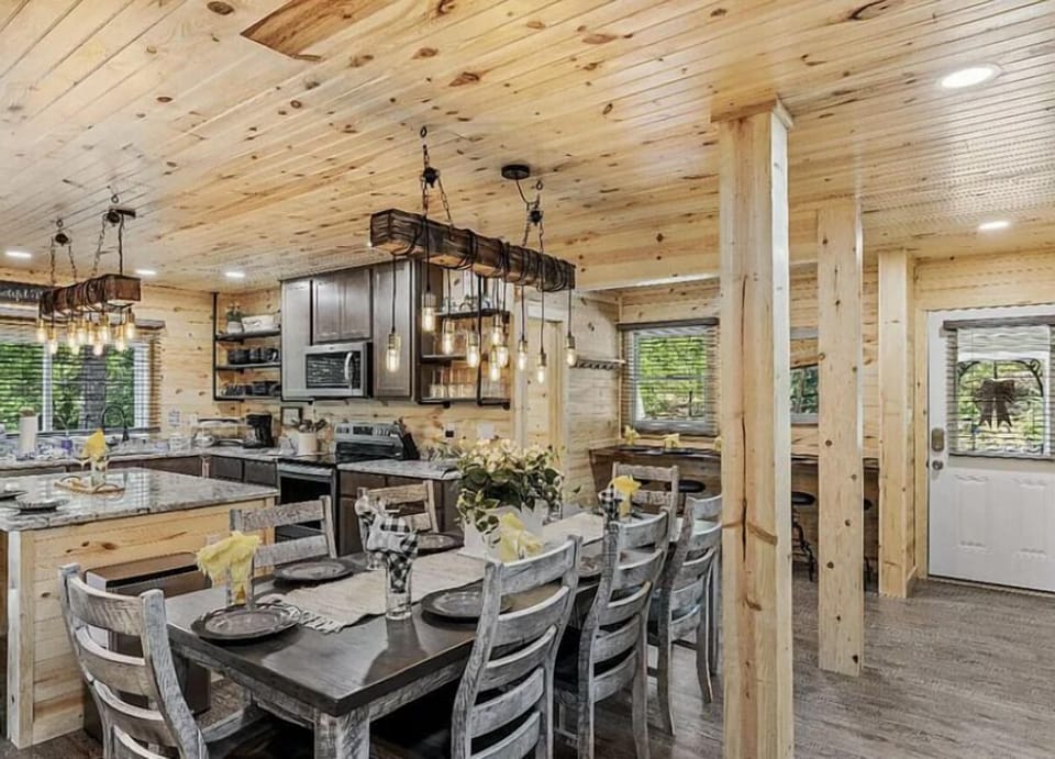 Large kitchen and dining area designed for groups and family meals