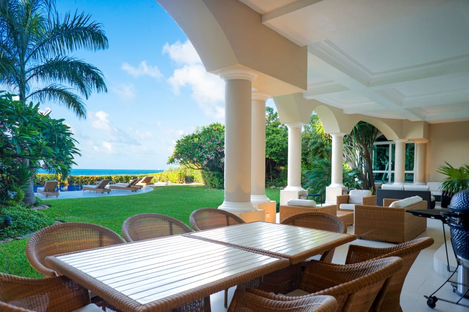 Outside furniture terrace, grill, pool garden