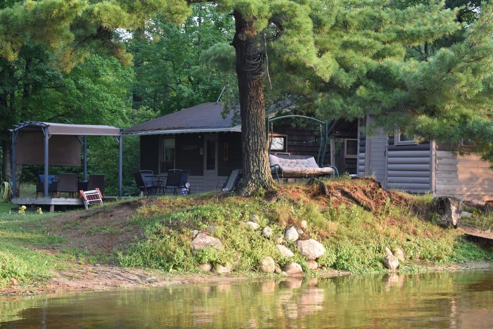 Cabin and sauna.