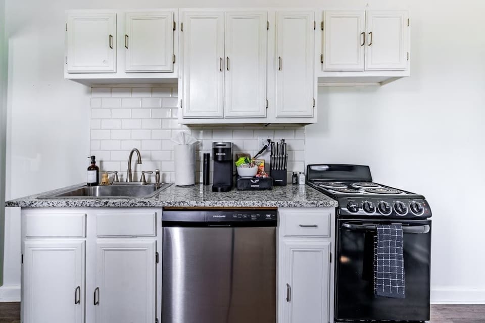 Step into the heart of our home – a generous, well-appointed kitchen. Condiments? We got you covered!
Best amenities vacation rentals Columbus
