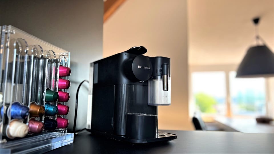 Luxury Penthouse | Private kitchen | Microwave, espresso maker, coffee/tea maker, electric kettle