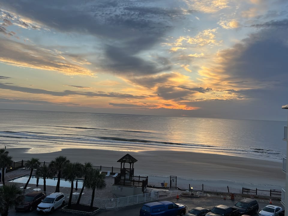 Stunning sunrise view over the Atlantic Ocean.