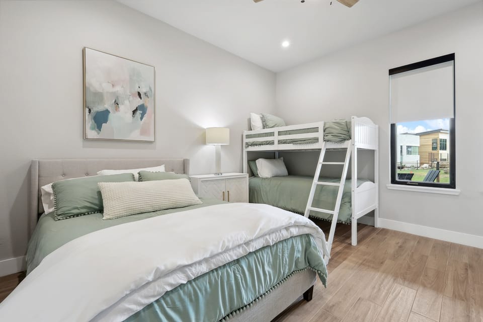 Downstairs bedroom 3 (queen plus twin bunks)