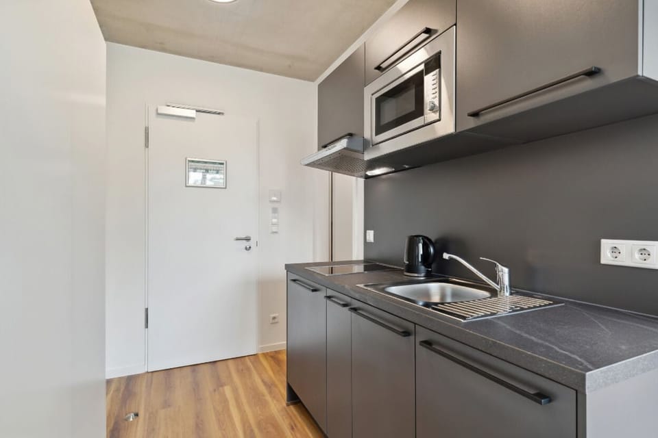 Mini-fridge, microwave, dishwasher, toaster