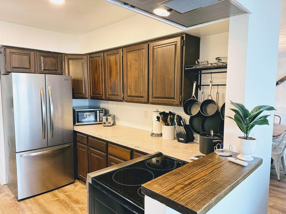 New appliances, and plenty of storage and counter space. 