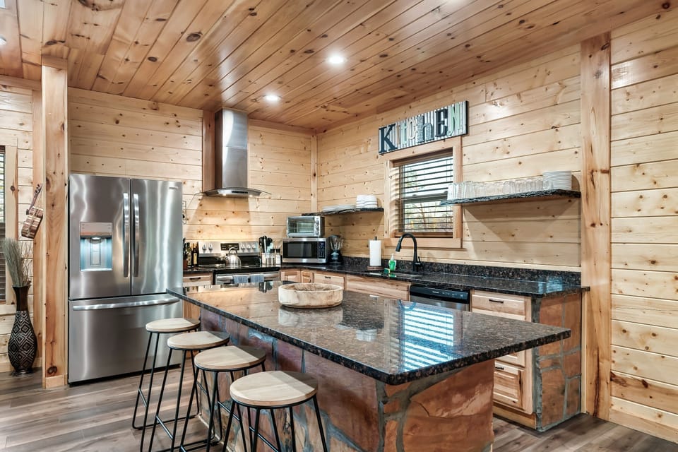 Spacious kitchen with everything you'll need for your getaway, just add food!