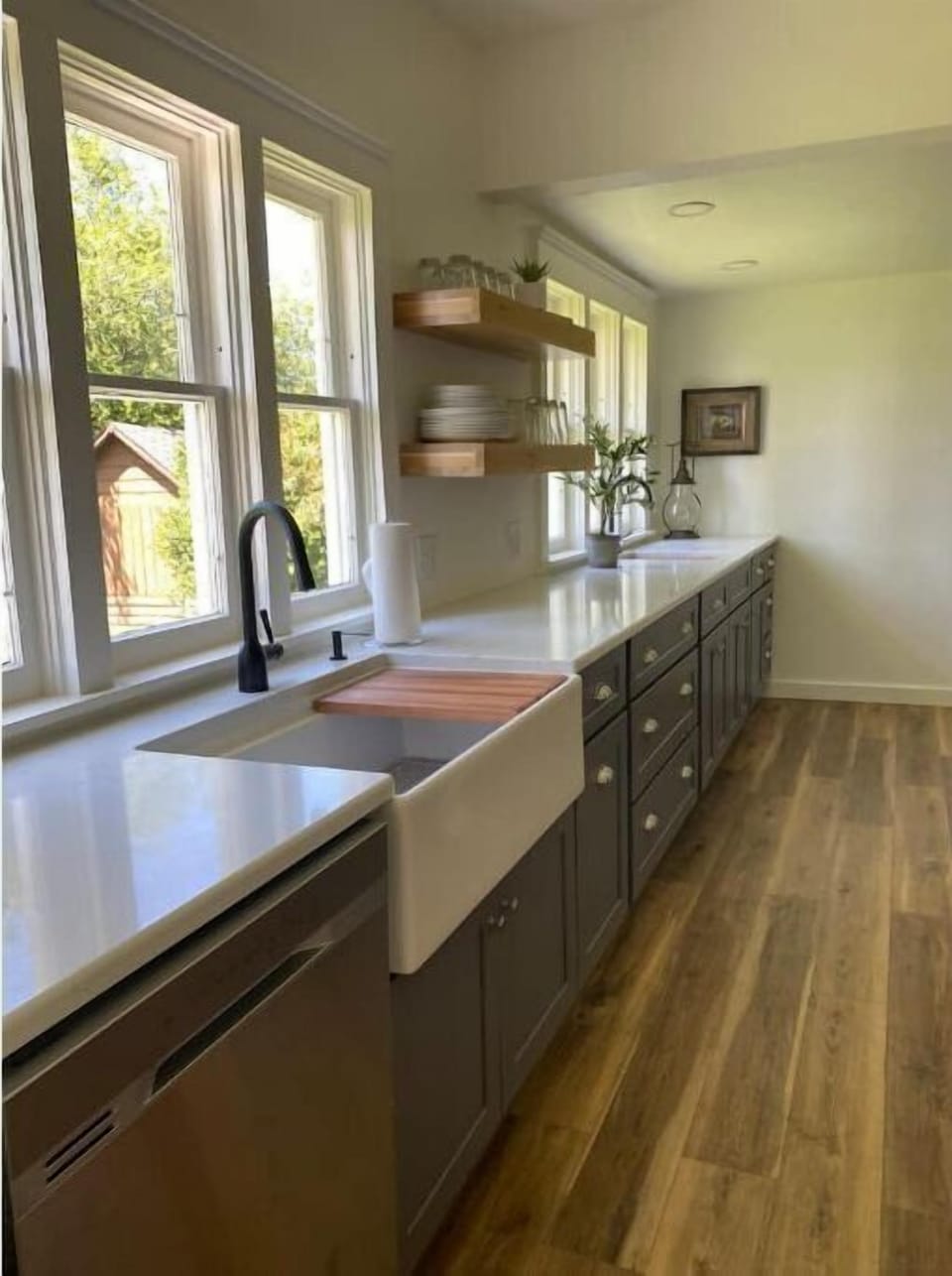The kitchen has a Huge FarmSink along with a Prep Sink in the Butler Pantry area