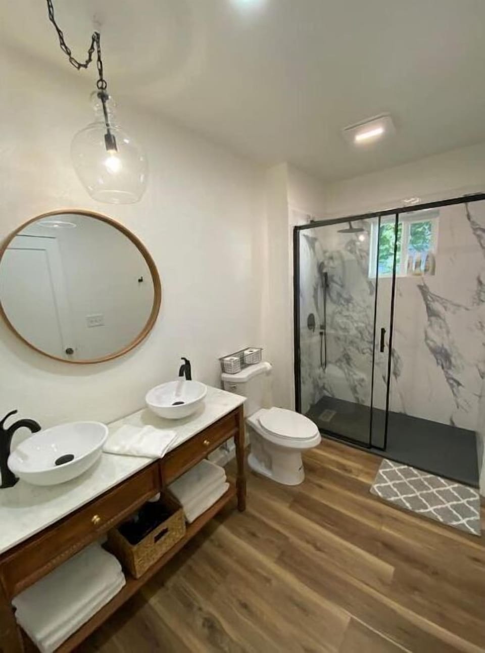 This is a view of the Spacious Primary Bathroom. 
