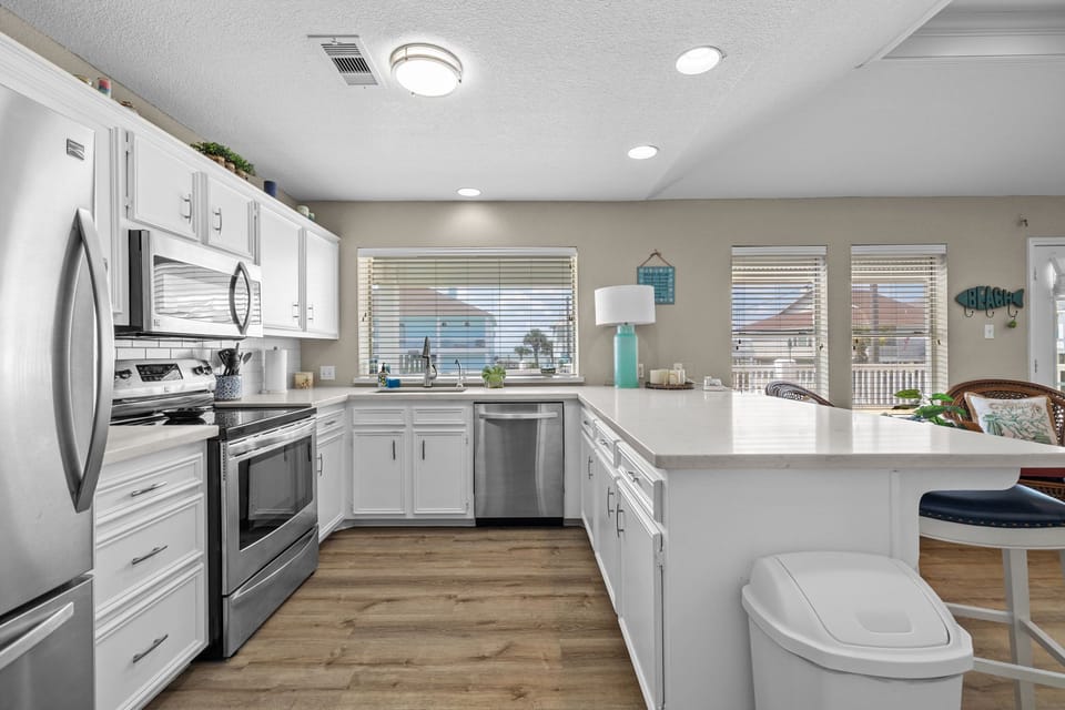 Fully loaded kitchen! Pots, pans, dishes, and more!