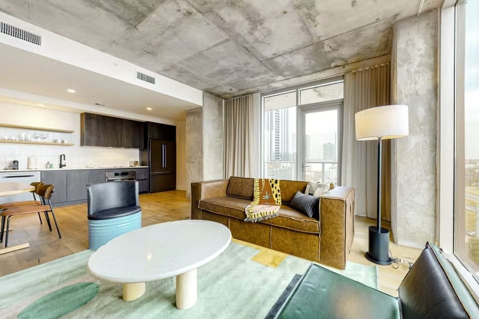 Luxury Condo, 1 King Bed with Sofa bed, City View | Living area | 55-inch Smart TV with digital channels