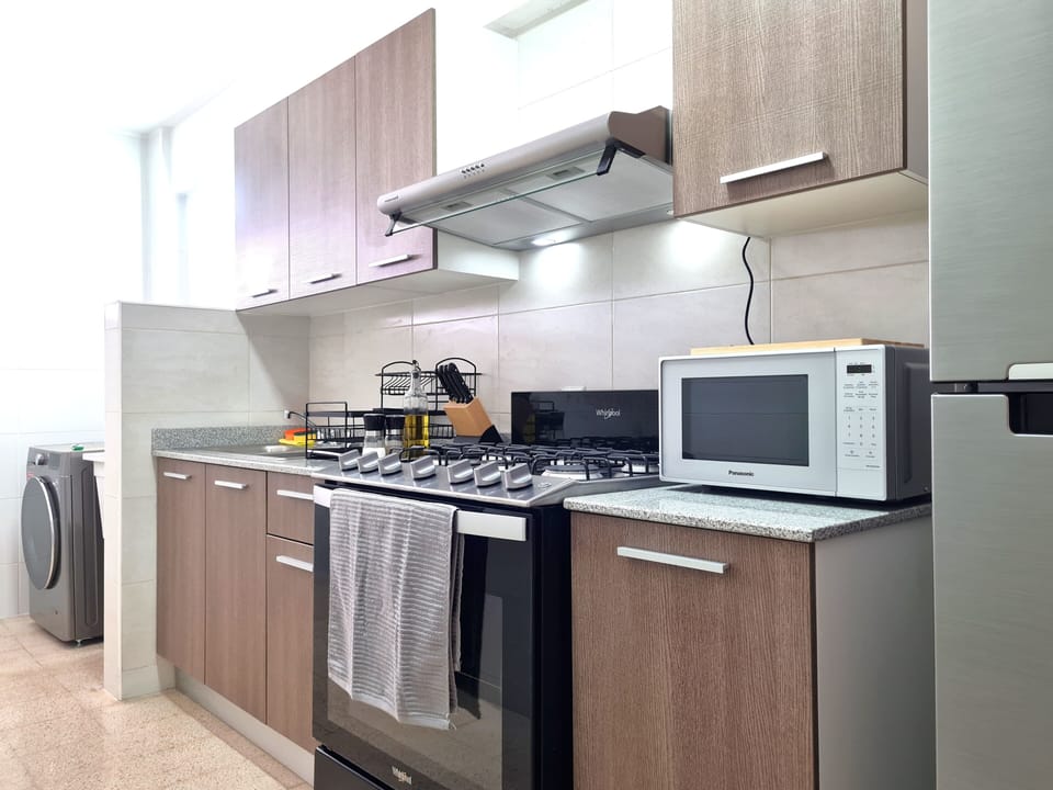 Apartment, 2 Bedrooms | Private kitchen | Fridge, microwave, electric kettle, cookware/dishes/utensils