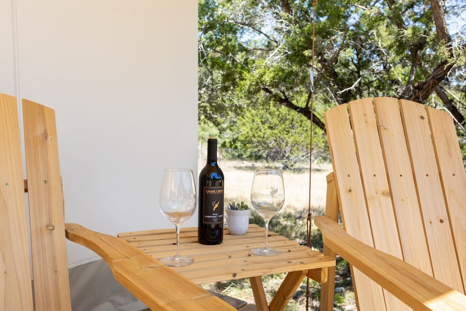 Enjoy a glass of wine appreciating the view.