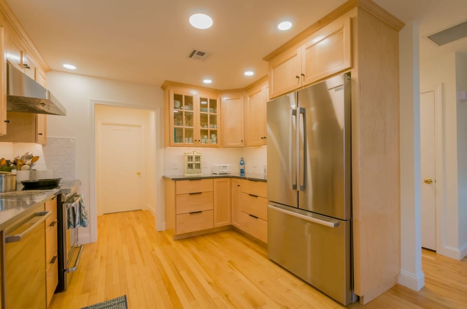 Kitchen with stainless steal appliances