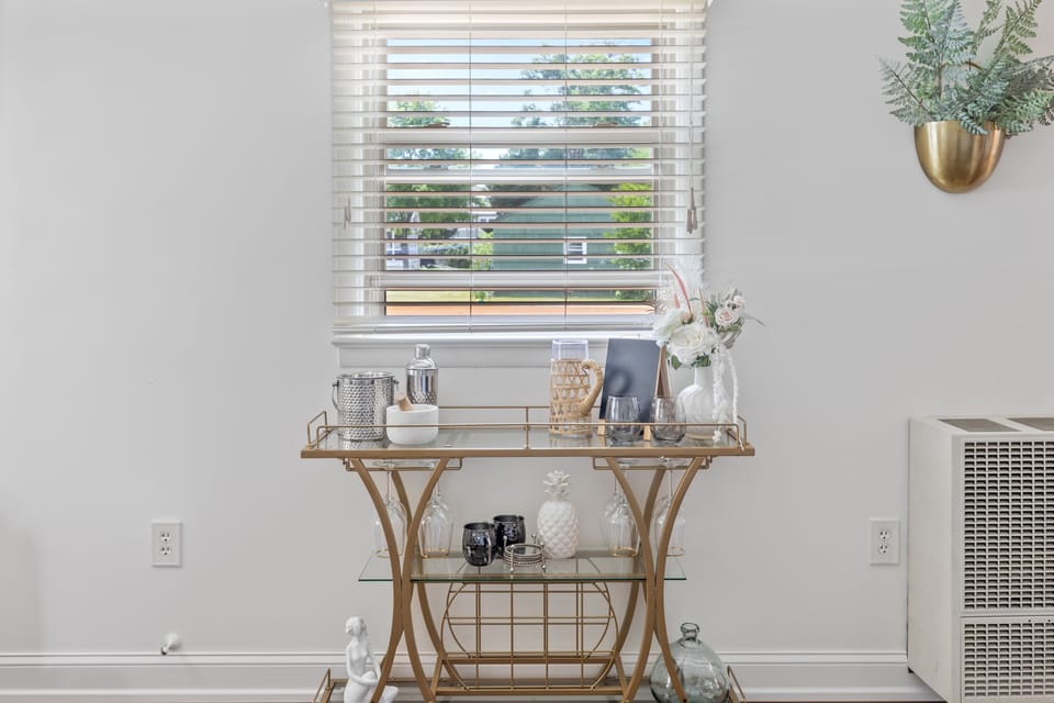 Bar cart and decor
