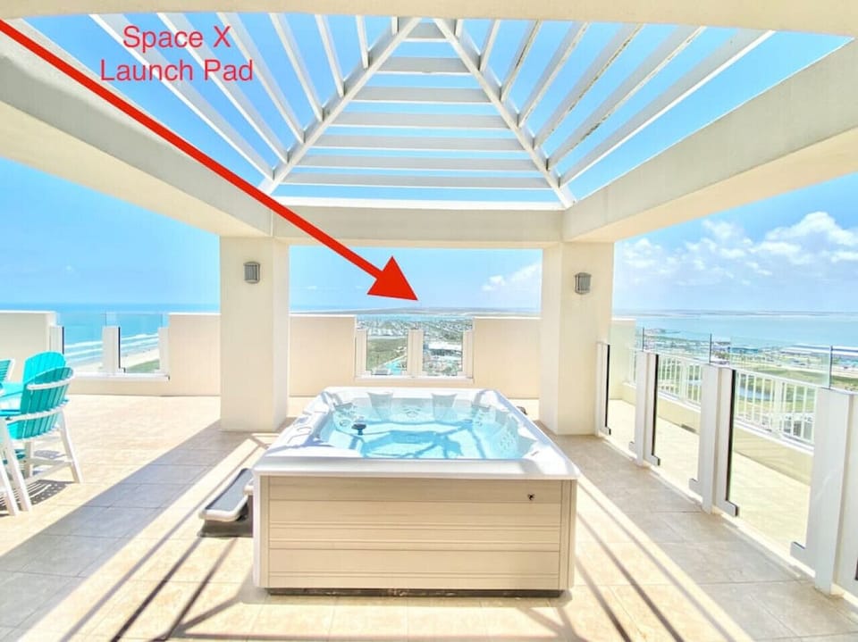 Watch a launch from the hot tub!