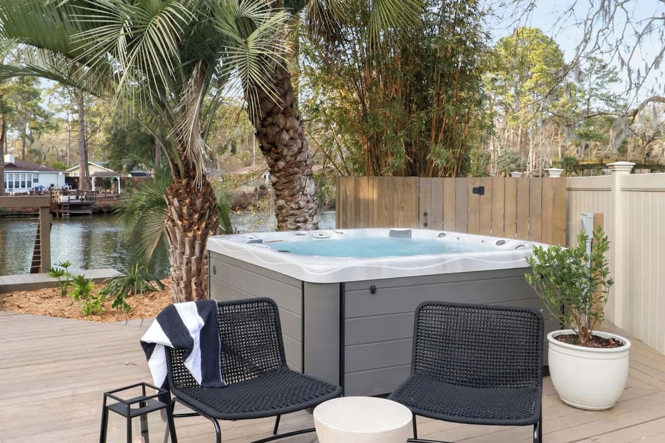 Hot Tub | Private Hot Tub with Seating | Private Outdoor Area