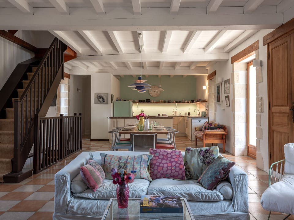 View from living area through the dining and into the kitchen