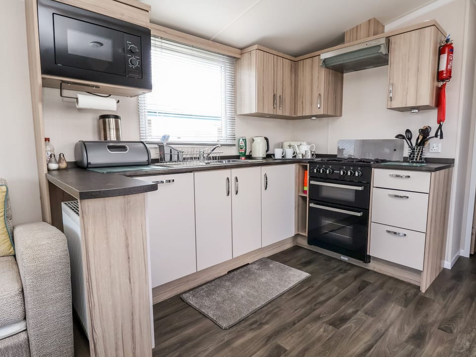Fridge, dishwasher, electric kettle, toaster
