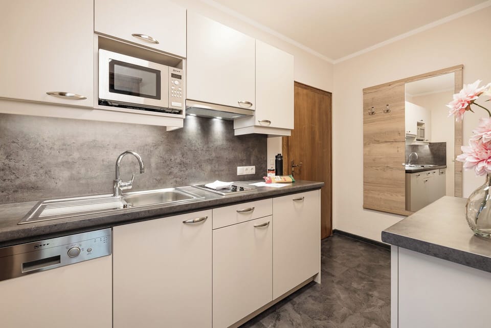 Classic Apartment, Balcony, Mountain View | Private kitchen | Full-size fridge, microwave, oven, stovetop
