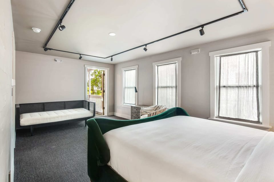 Yellow Room | Frette Italian sheets, premium bedding, pillowtop beds, laptop workspace