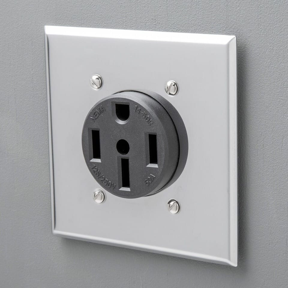 4 wire 50 AMP EV Charger plug. Will accomodate up to a level 2 charger