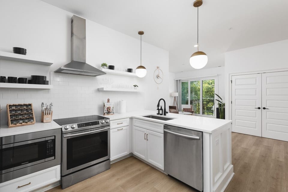 Fully-stocked kitchen with new dishware, utensils & appliances for all your cooking needs!