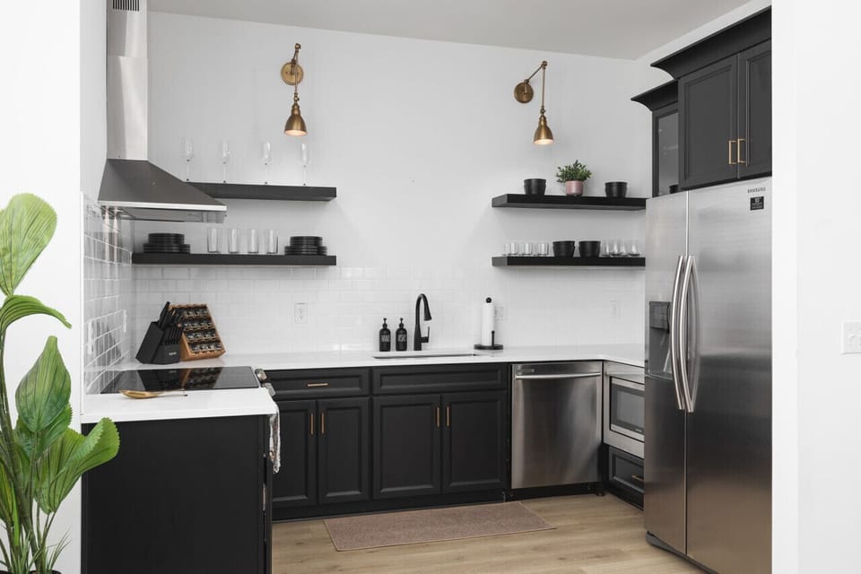Our kitchen is well-equipped for you to cook a great meal - high-end appliances, cookware, & spices.