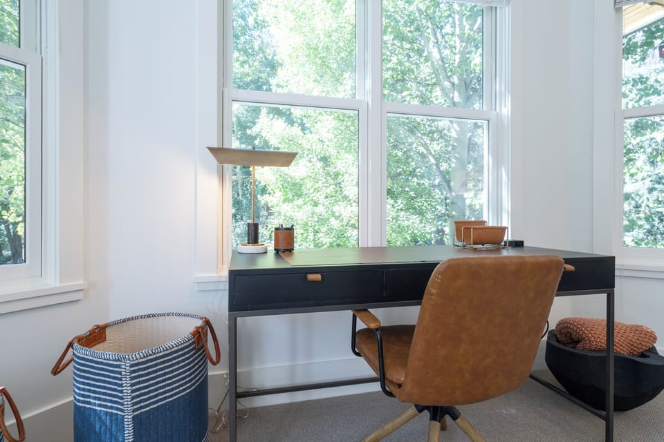 Work desk in primary suite.