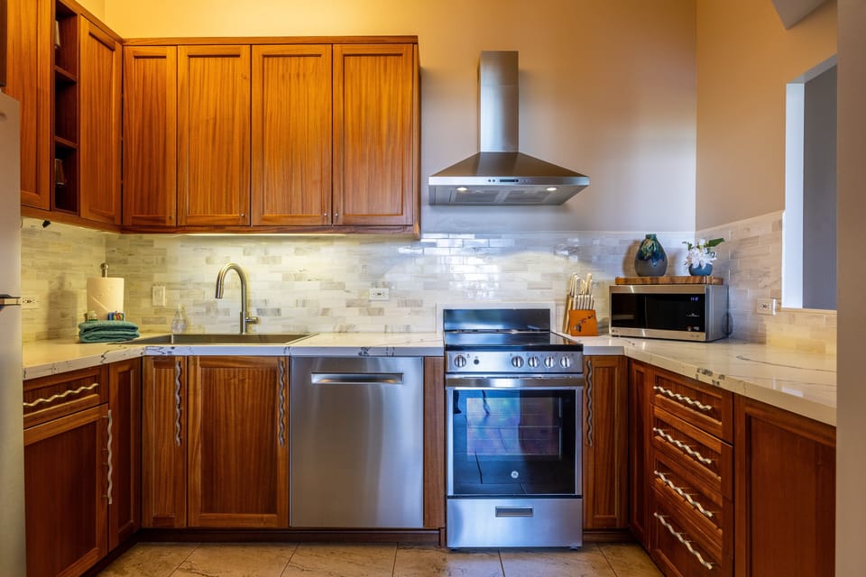 Updated appliances in the kitchen
