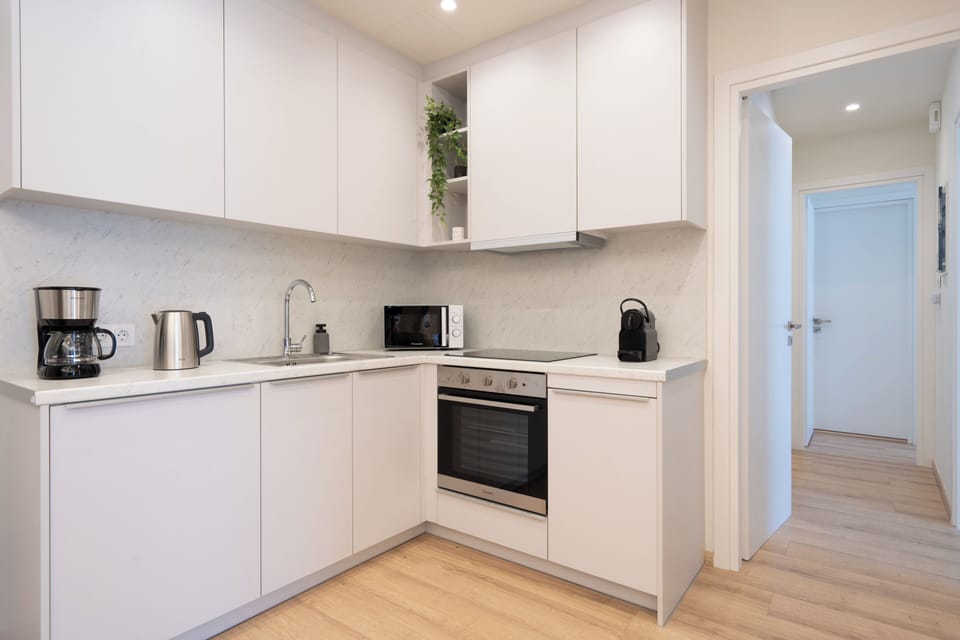 City Apartment | Private kitchen | Full-size fridge, microwave, oven, dishwasher