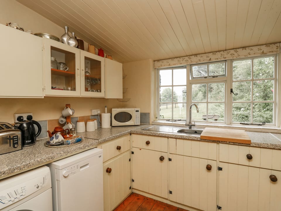 Fridge, dishwasher, electric kettle, toaster