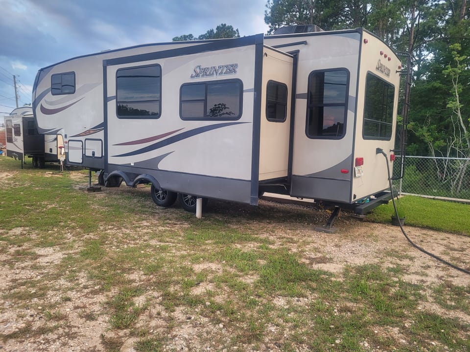 Back of the RV and Parking Area
