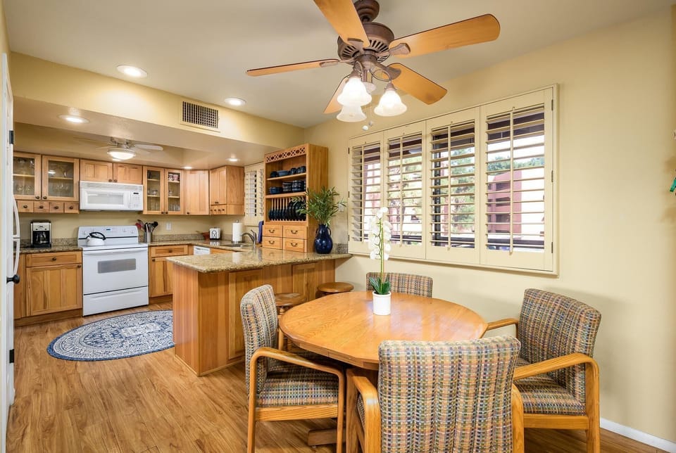 Ceiling fans throughout the condo.