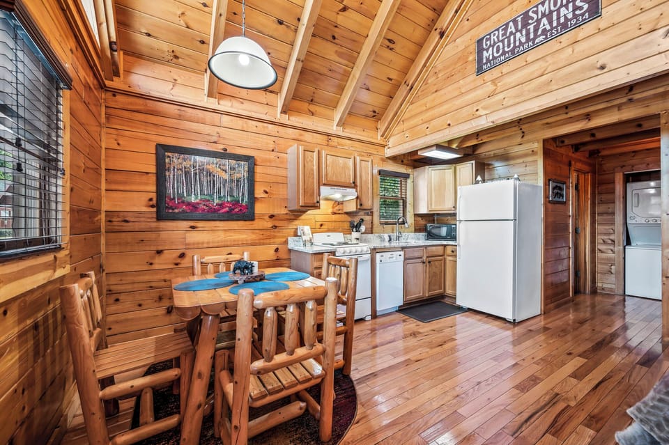 Our open concept floor plan keeps the family together during meal times