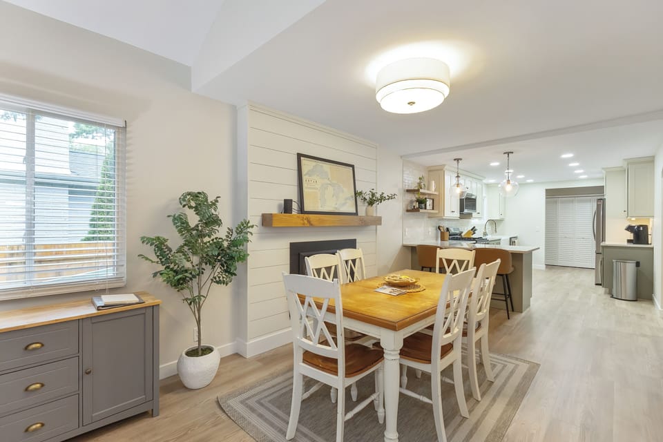 Open concept kitchen and dining