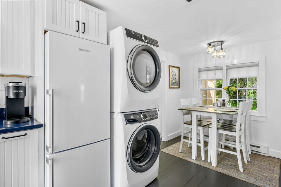 Convenient laundry blends with the kitchen appliances