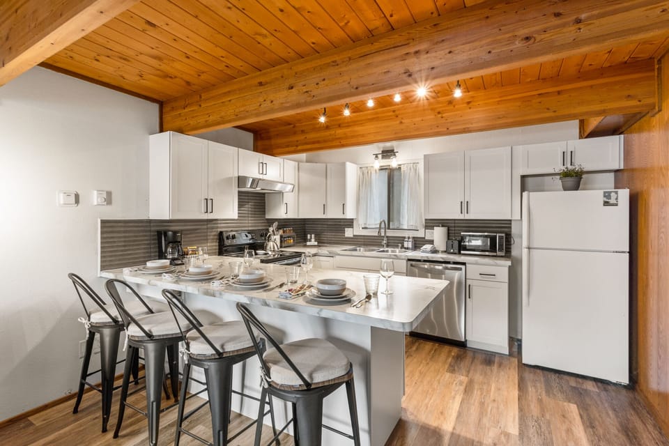 Kitchen with bar stools