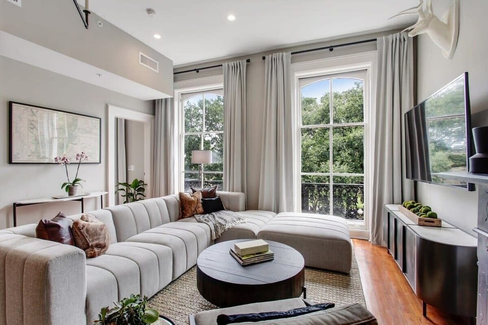 Living Room | Open Concept Layout View | Second Floor of Building — Unit on One Level