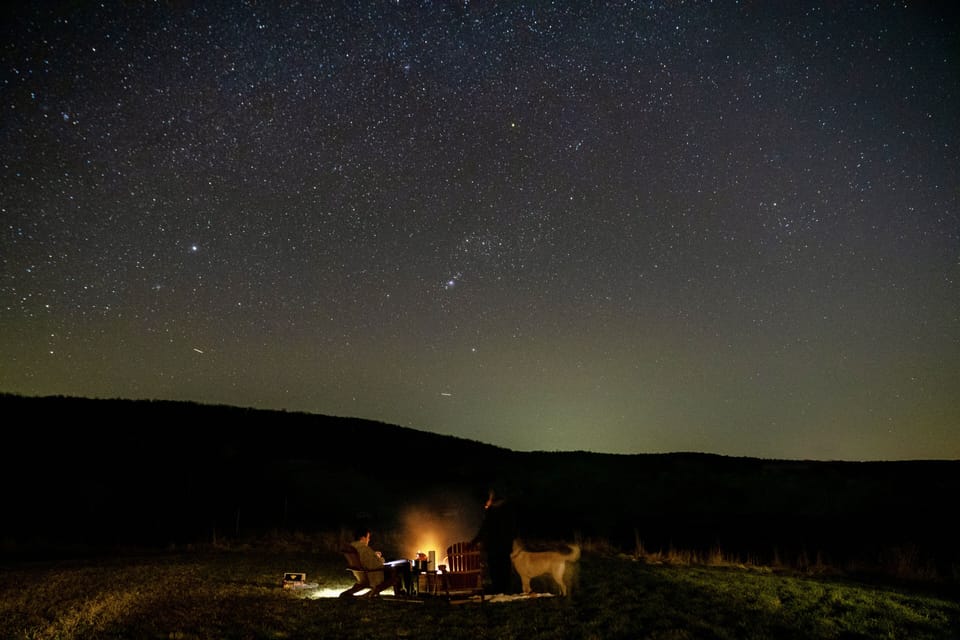 Starlit sky & fire pit 