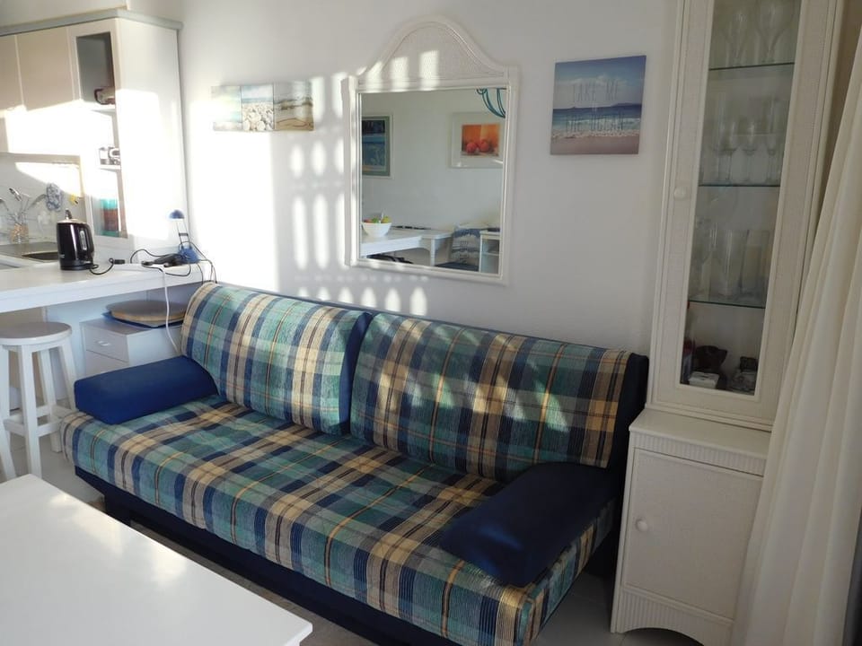 Comfortable double sofa bed in our living room