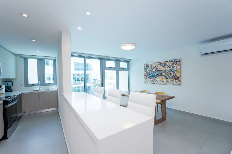 Kitchen stools and counter
