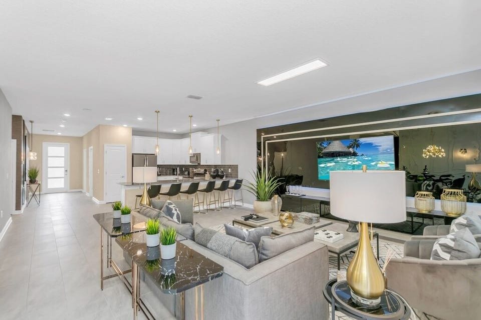 Basic House, Multiple Bedrooms, Private Pool, Poolside | Living area | 55-inch LED TV with digital channels, TV